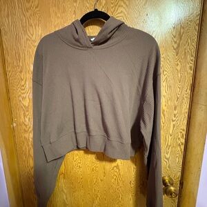 Garage Ribbed Brown Hoodie